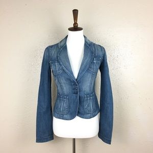 7 For All Mankind XS Denim Blazer Made in USA